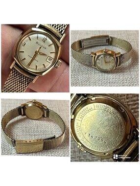1966 Rare BULOVA Woman's 10k RG Watch Runs !!